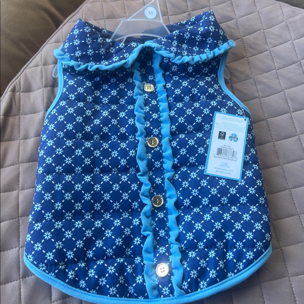 Draper James Navy Floral Dog Vest